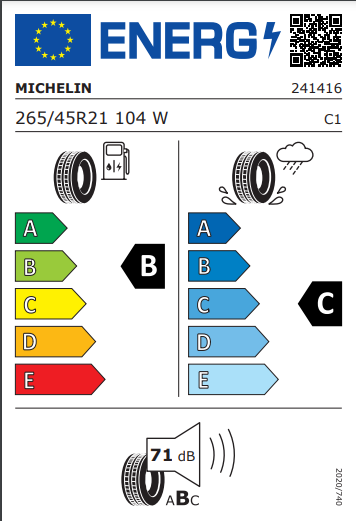 Michelin 265 45 21 104W Latitude Tour HP tyre