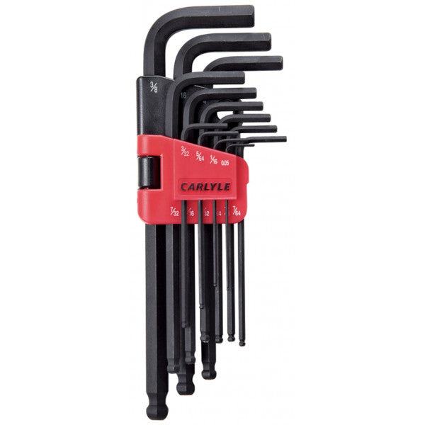 Carlyle Hand Tools - Hex Key Set Long Magnetic Hex Ball SAE Carlyle Hand Tools