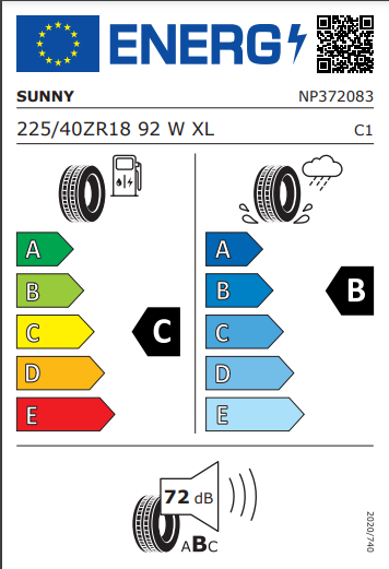 Sunny 225 40 18 92W NA305 tyre