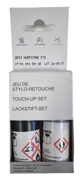 Genuine Peugeot/Citroen 1649608180 Gris Hurricane KTG touch up paint