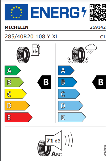 Michelin 285 40 20 108Y Pilot Sport 4 tyre