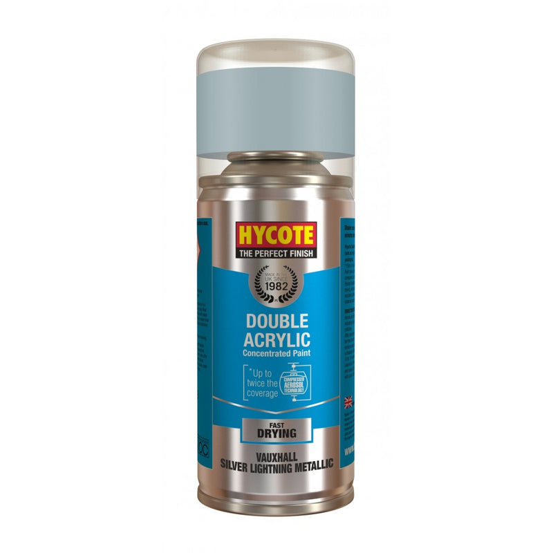 Hycote Double Acrylic Vauxhall Silver Lightning Metallic Spray Paint - 150ml