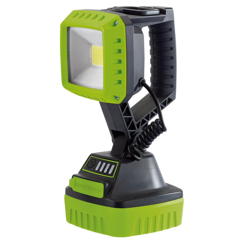 COB LED Rechargeable Worklight, 10W, 1,000 Lumens, Green, 4 x 2.2Ah Batteries