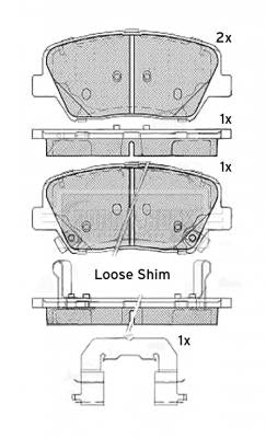 Borg & Beck Front Brake Pad Set - BBP2486 fits Hyundai Santa Fe 2.0 CRDi 11-