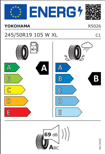 Yokohama 245 50 19 105W Advan Sport V107E tyre