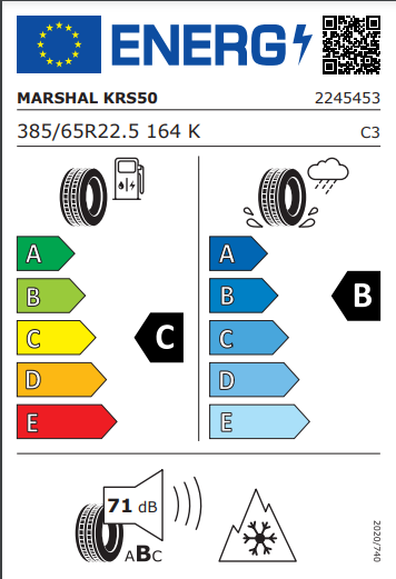 Marshal 385 65 22 164K RS50 tyre