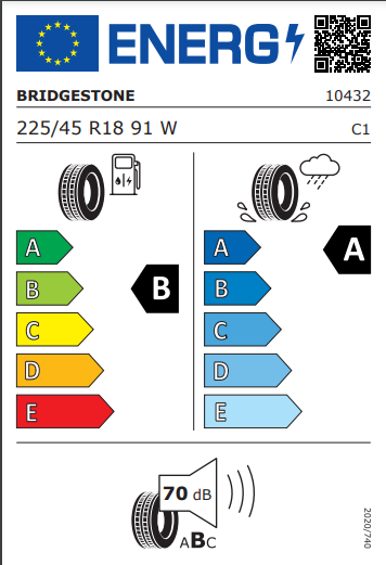 Bridgestone 225 45 18 91W Turanza T005 tyre