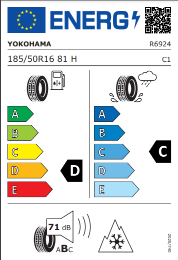 Yokohama 185 50 16 81H BluEarth Winter V906 tyre