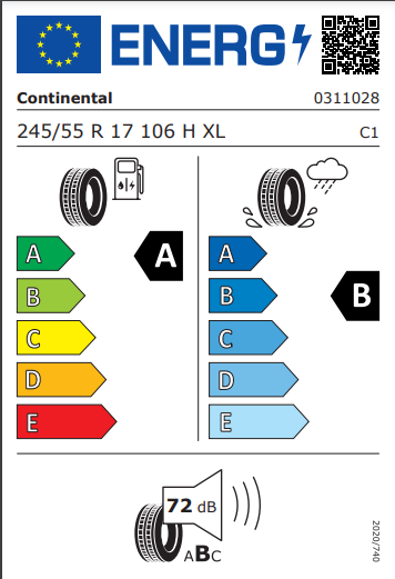 Continental 245 55 17 106H Premium Contact 6 tyre