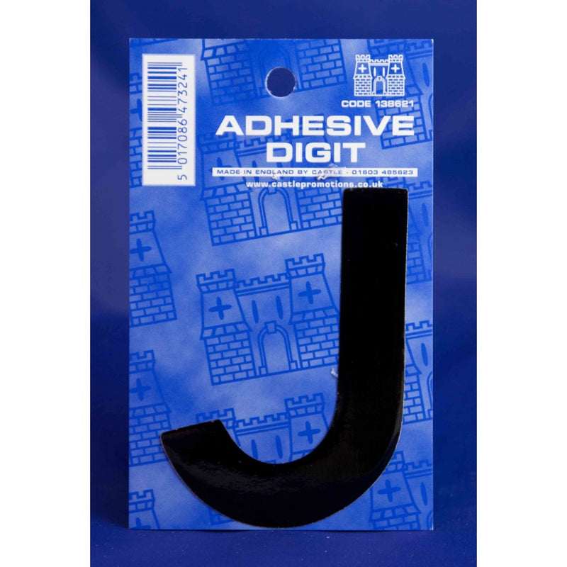 Castle BK K Self Adhesive Digits Blk 3inc