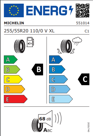 Michelin 255 55 20 110V Primacy A/S tyre