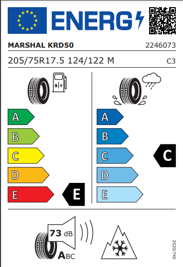 Marshal 205 75 17 124M RD50 tyre