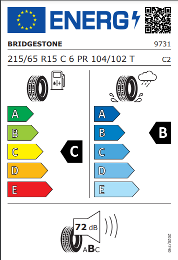 Bridgestone 215 65 15 104T Duravis R660 tyre