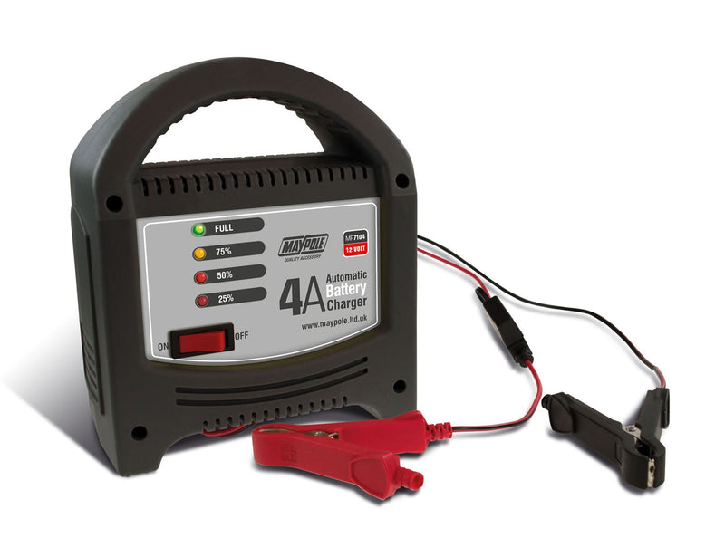 Maypole 4Amp Auto LED Battery Charger 12V