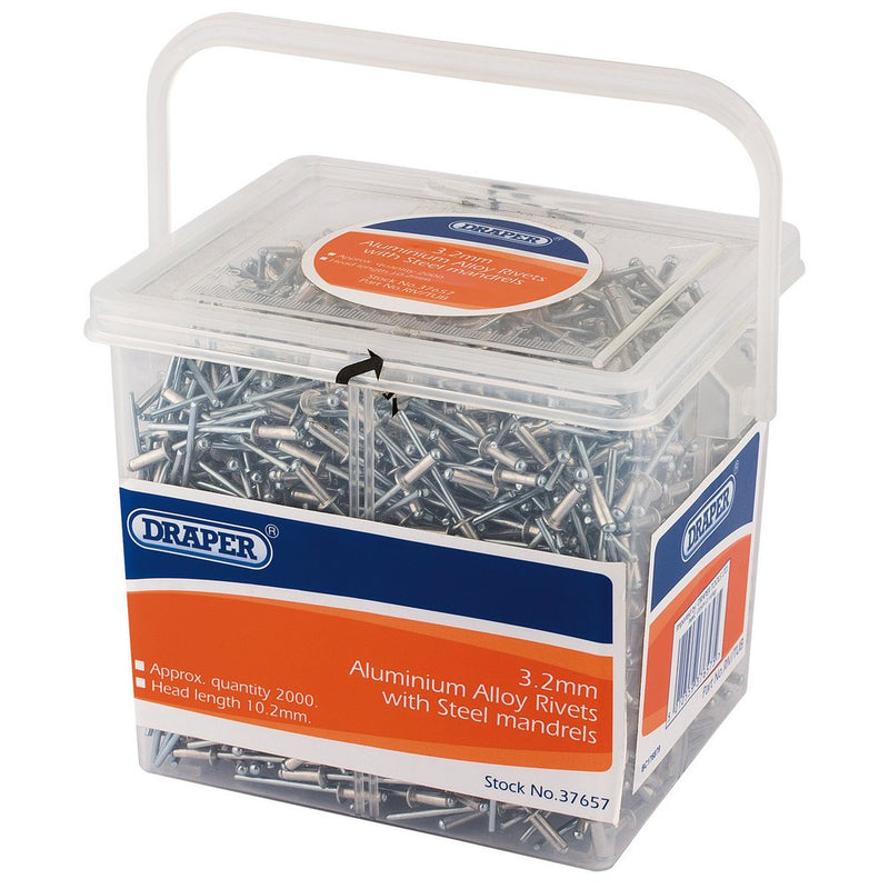 Tub of 2000 (Approx ) 3.2mm Diameter Blind Rivets