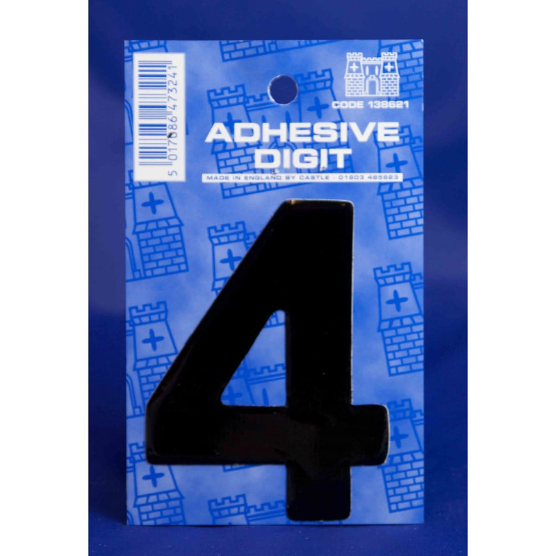 Castle B4 4 Self Adhesive Digits Blk 3inc