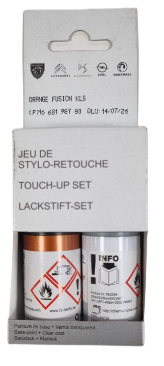 Genuine Peugeot/Citroen 1668198780 Orange Fusion KLS touch up paint