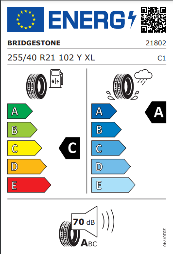 Bridgestone 255 40 21 102Y Potenza Sport tyre