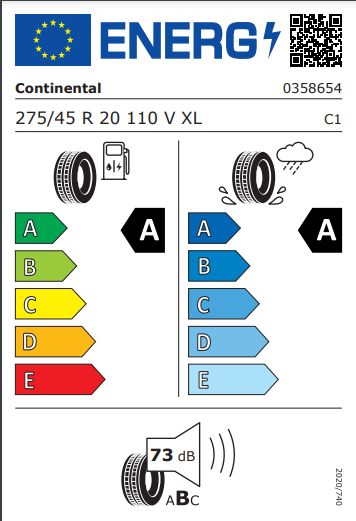 Continental 275 45 20 110V Eco Contact 6 tyre