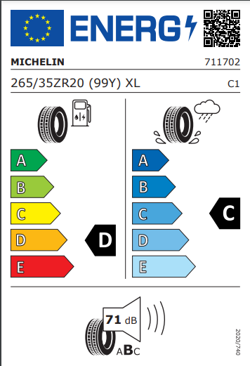 Michelin 265 35 20 99Y Pilot Sport Cup 2 tyre