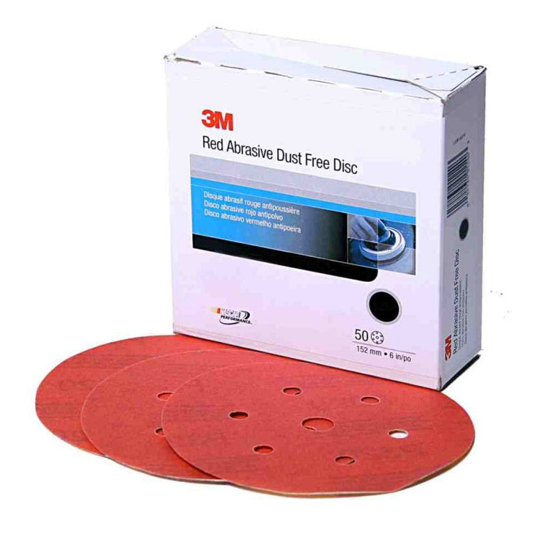 3M P180 Red Hookit Disc 316U, 150 mm, 7 Hole, Pack of 100