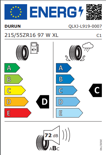 Durun 215 55 16 97W L919 tyre