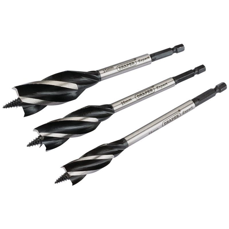 4 Fluted Auger Bit Set, 165mm (3 Piece)