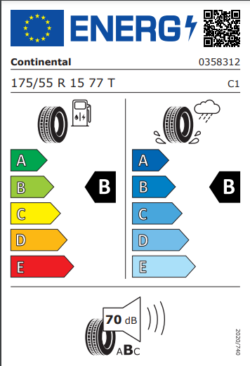 Continental 175 55 15 77T Eco Contact 6 tyre