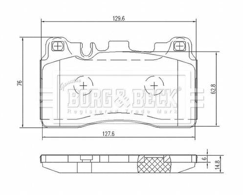 Borg & Beck Rear Brake Pad Set - BBP2653 fits C,E Class (205,212) AMG C63 10/14-