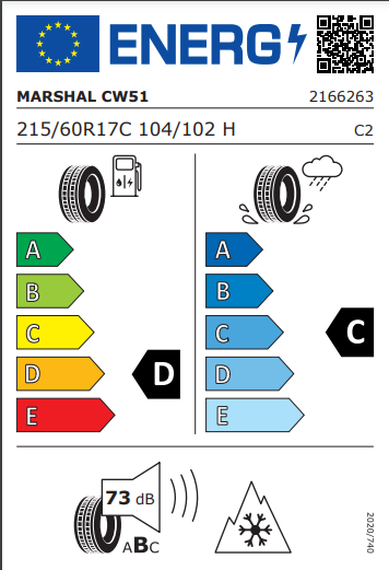 Marshal 215 60 17 104H CW51 tyre