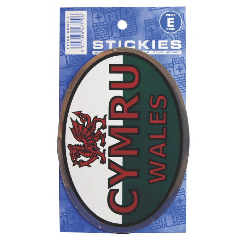 Castle V379 Cymru Oval on Silver E Code Stickers