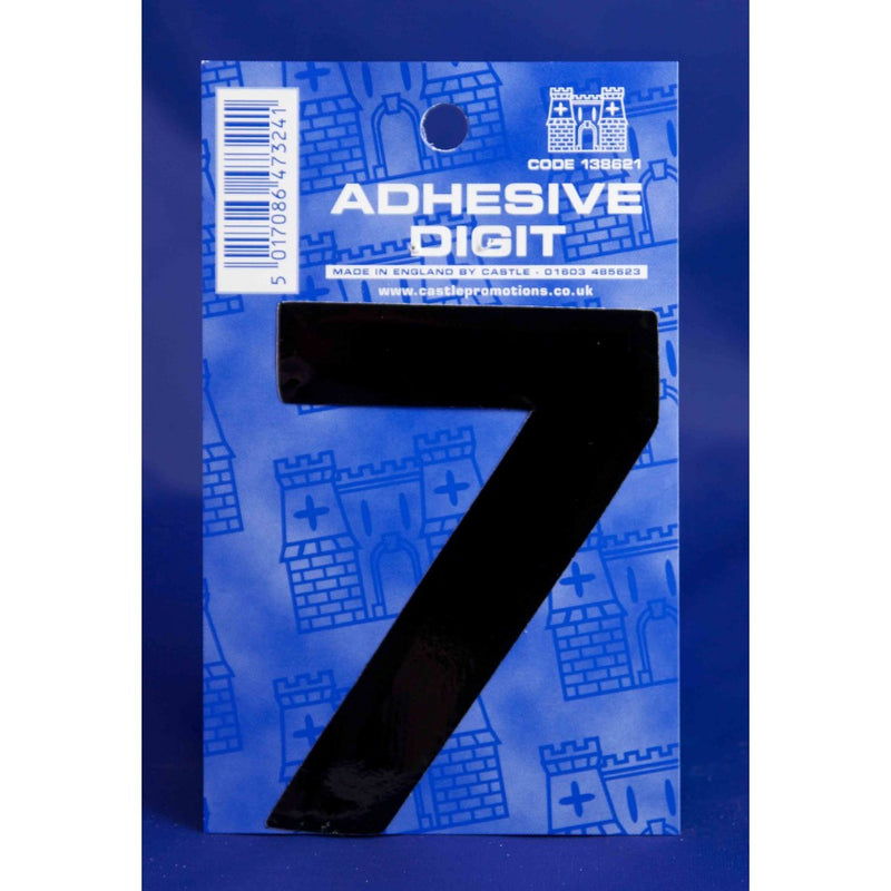 Castle B7 7 Self Adhesive Digits Blk 3inc