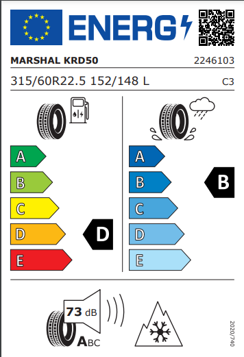 Marshal 315 60 22 152L RD50 tyre