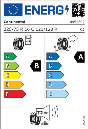 Continental 225 75 16 121R Van Contact 200 tyre