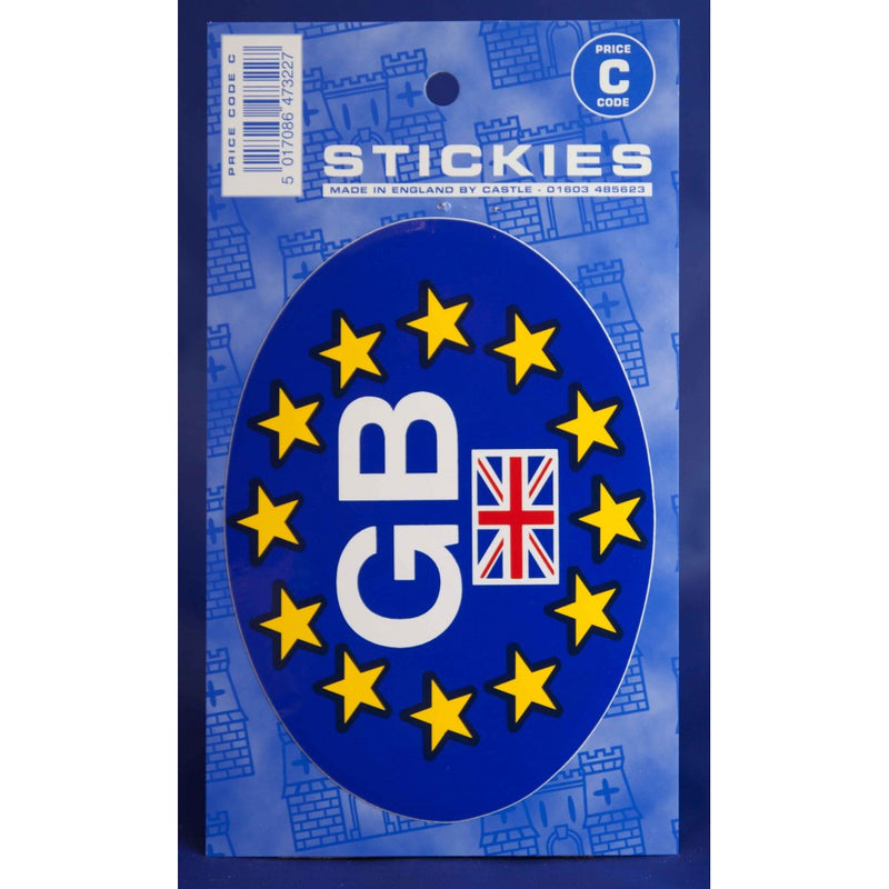 Castle V175 Euro Flag GB Oval C Code Stickers