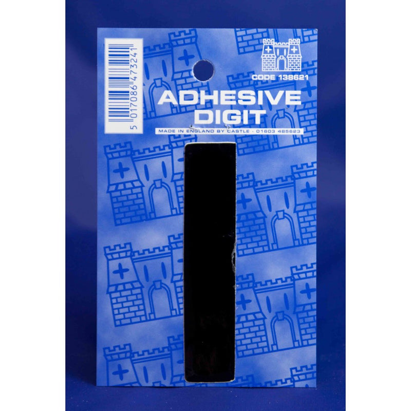 Castle B1 1 Self Adhesive Digits Blk 3inc