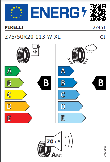 Pirelli 275 50 20 113W P-Zero tyre