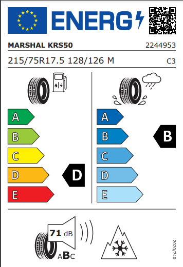 Marshal 215 75 17 128M RS50 tyre