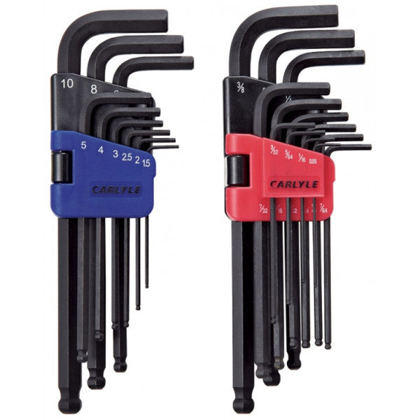 Carlyle Hand Tools - Hex Key Set Long Ball Short & Long Arm Metric & SAE Carlyle Hand Tools