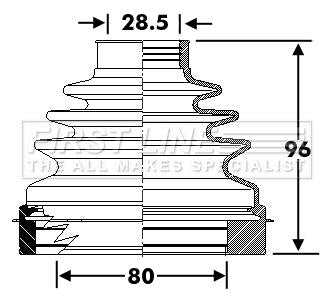 First Line Cv Joint Boot Kit  - FCB6297 fits Nissan Qashqai