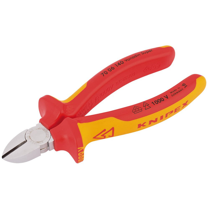 Knipex 70 06 140 SBE Fully Insulated Diagonal Side Cutter, 140mm