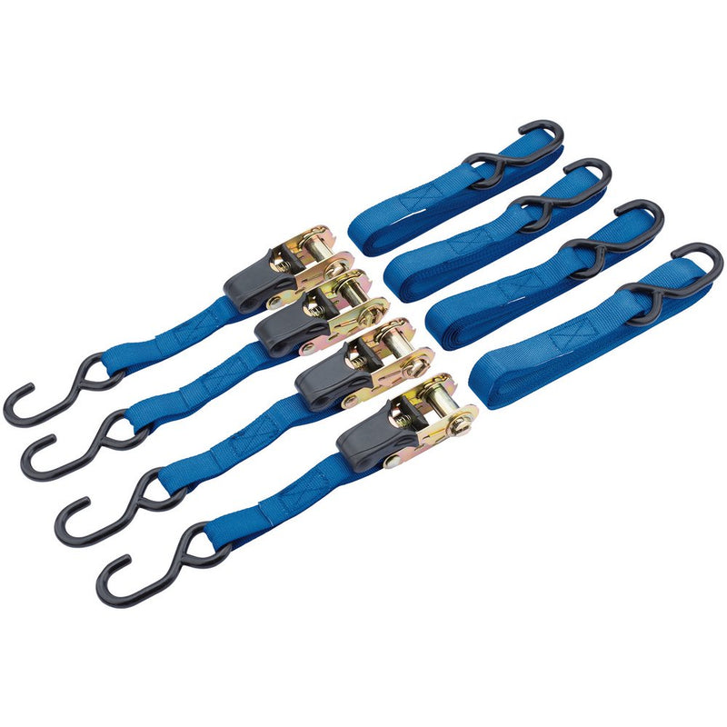 Ratcheting Tie Down Straps - 5m x 25mm - 250kg (4 Piece)