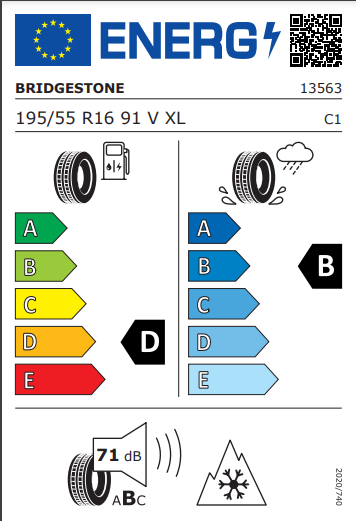 Bridgestone 195 55 16 91V Blizzak LM001 tyre