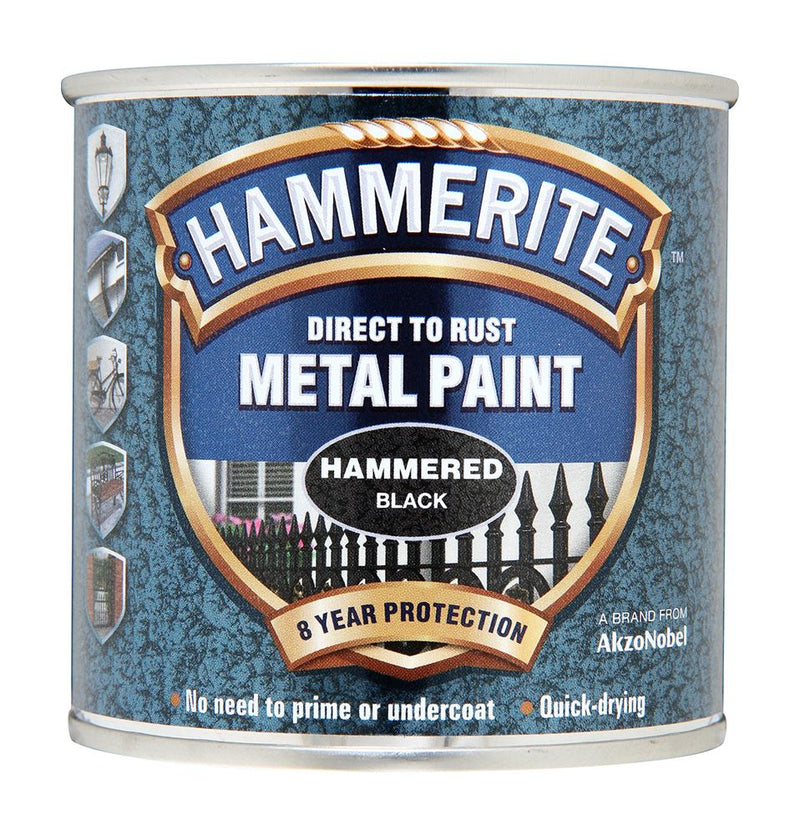 Hammerite Hammered Black Paint - 250ml