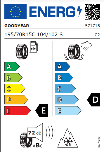 Goodyear 195 70 15 104S Cargo UltraGrip tyre