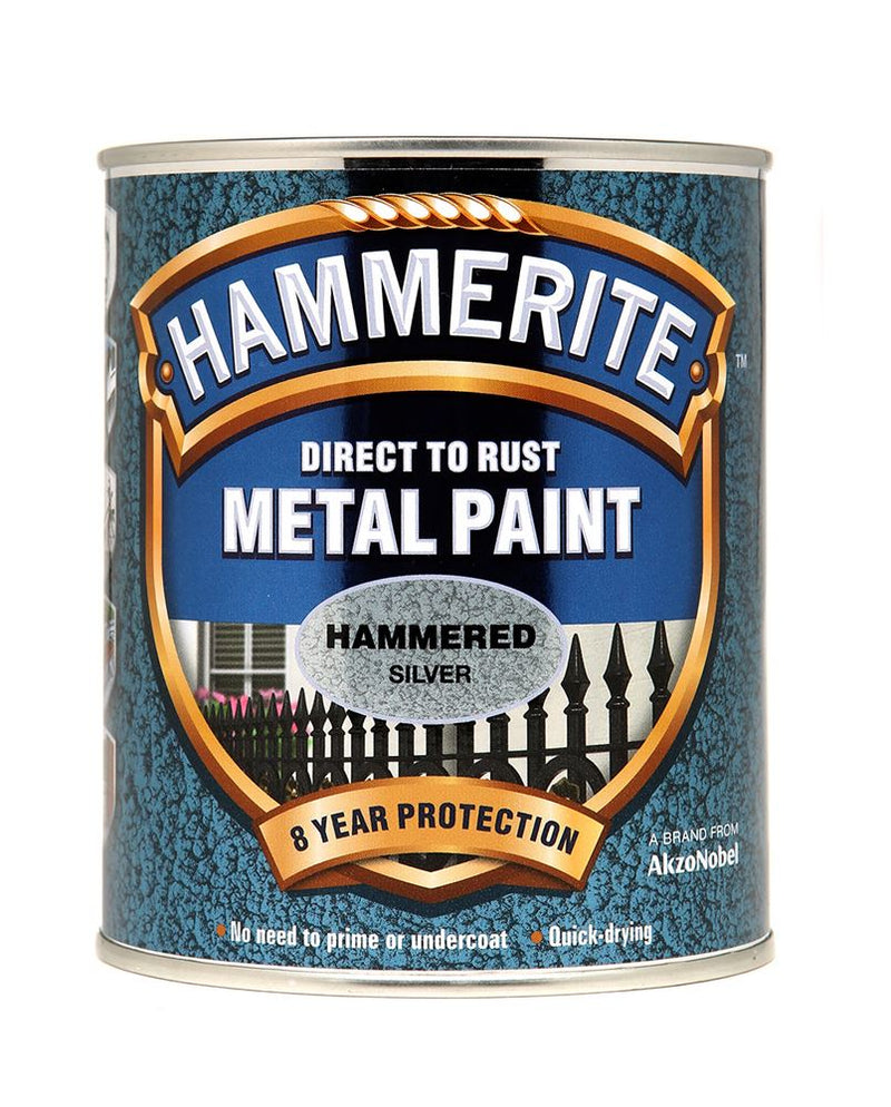 Hammerite Hammered Silver Paint - 750ml