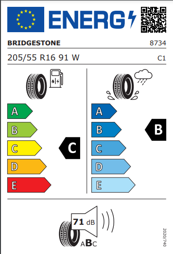 Bridgestone 205 55 16 91W Turanza T005 tyre