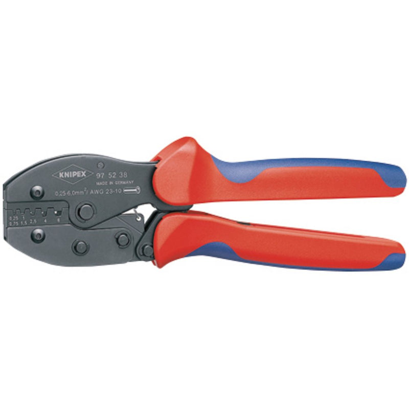 Knipex 97 52 38SB Preciforce Crimping Pliers, 0.25 - 6.0mm, 220mm